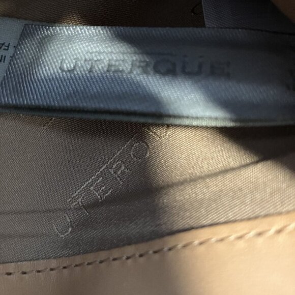 Uterque Brown, Tan, Blue Sheepskin Multipocket Geometric Floral Clutch Wallet - Picture 4 of 10